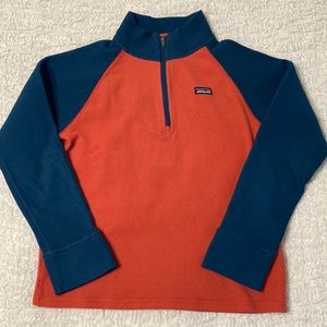 Patagonia 1/4 zip Lightweight Fleece Boys Jacket size small (7/8)